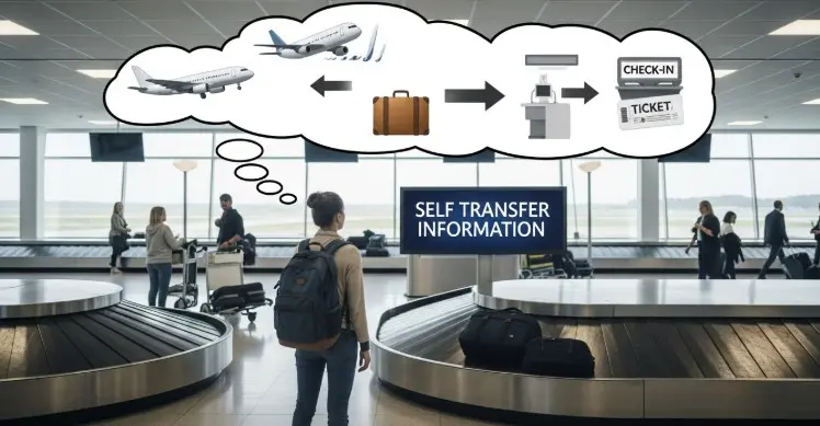 what does self transfer mean at airport passenger collecting baggage